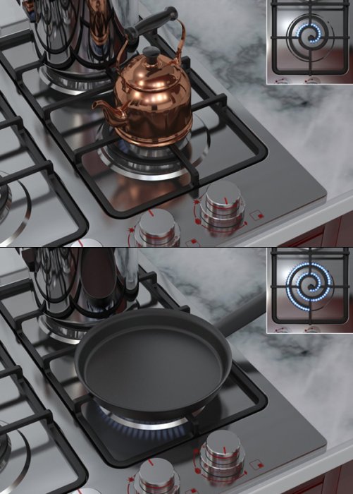 Газовая конфорка в виде спирали The Spiral Burner